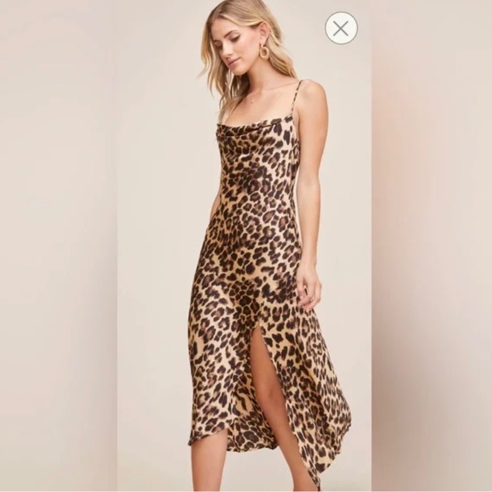ASTR the label midi leopard Gaia dress from Revolve. Size medium